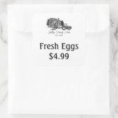 Boerderij Fresh Egg prijsetiketten aanpassen Vierkante Sticker (Tas)