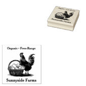 Boerderij Fresh Eggs Chick met rustieke mand Rubberstempel (Gestempeld)