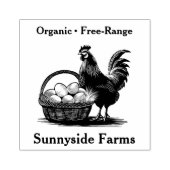 Boerderij Fresh Eggs Chick met rustieke mand Rubberstempel (Afrduk)