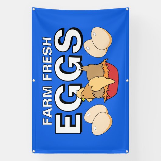 Boerderij Fresh Eggs Chicken Banner (Verticaal)