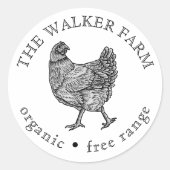 Boerderij Fresh Eggs Classic Ronde Sticker (Voorkant)