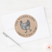 Boerderij Fresh Eggs Classic Ronde Sticker (Envelop)