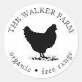  Boerderij Fresh Eggs Classic Ronde Sticker (Voorkant)