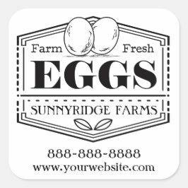 Boerderij Fresh Eggs | Eikarton Sticker Etiket