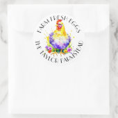 Boerderij Fresh Eggs | Gepersonaliseerd Ronde Sticker (Tas)
