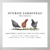 Boerderij Fresh Eggs | Schattige monogram Poster (Voorkant)