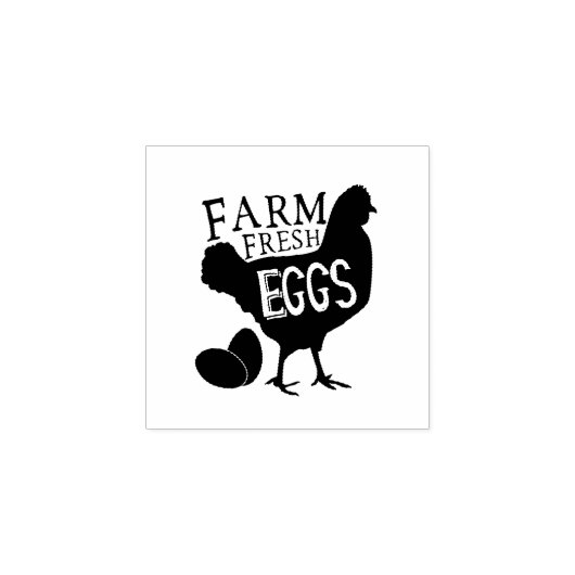 Boerderij Fresh Eggs Script Egg Stempel (Afrduk)