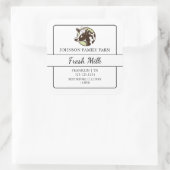 Boerderij Fresh Milk Square-label Vierkante Sticker (Tas)