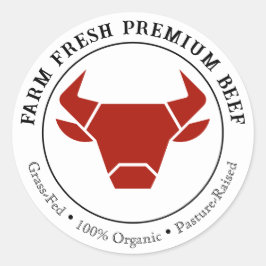 Boerderij Fresh Premium Beef Business Product Labe Ronde Sticker