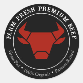 Boerderij Fresh Premium Beef Business Product Labe Ronde Sticker