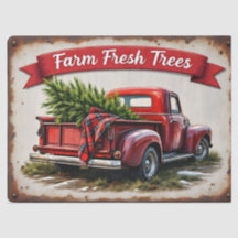 Boerderij Fresh Trees Red Truck Holiday Tissue