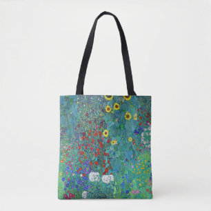 Boerderij Garden met zonnebloemen, Gustav Klimt Draagtas