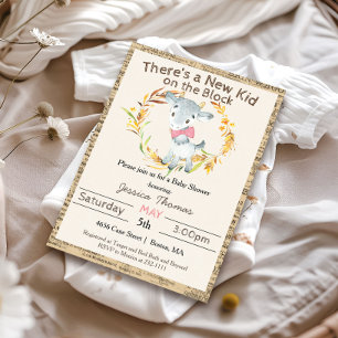 Boerderij Geit Meisje Baby Shower Kaart