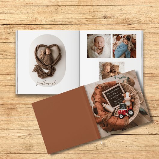 boerderij geweven mand baby Fotoboek Keepsake Gastenboek