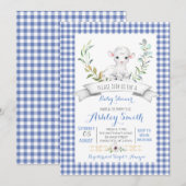 Boerderij Gingham  baby shower Kaart (Voorkant / Achterkant)