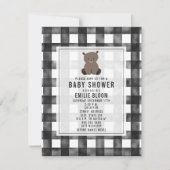 Boerderij Gingham Beer Babyshower Kaart (Voorkant)