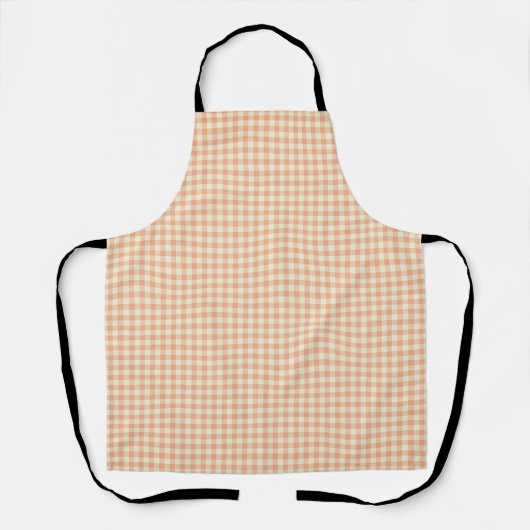  boerderij Gingham, Perzik & Beige Schort (Voorkant)