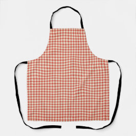 boerderij Gingham, rood & beige Schort