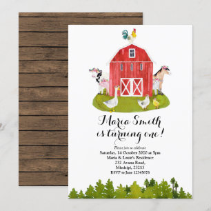 Boerderij GIrl Birthday Kaart