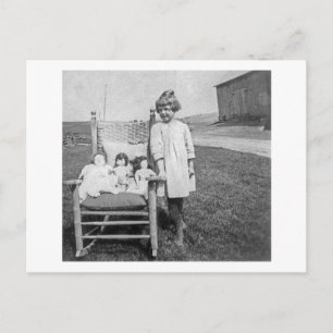 Boerderij Girl en haar Doll Friends  Briefkaart