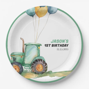 Boerderij Groene Tractor Verjaardag Papieren Bordje