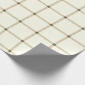 Boerderij  handgetekende plaid sepia off white cadeaupapier (Hoek)