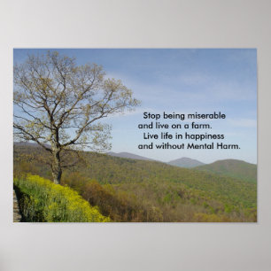 Boerderij happiness Virginia Mountains Poster