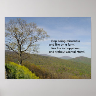 Boerderij happiness Virginia Mountains Poster