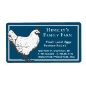 Boerderij  Hen Blue Egg Carton Label (Voorkant)