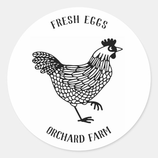 Boerderij Hen Egg Ronde Sticker (Voorkant)
