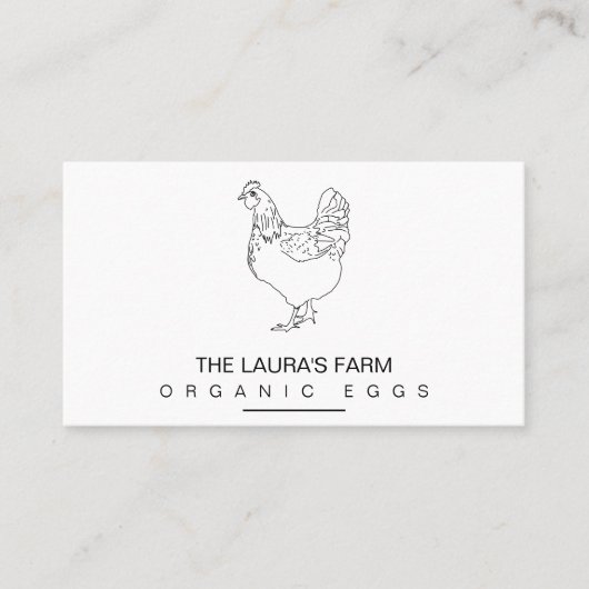 Boerderij Hen Line Art Visitekaartje (Voorkant)