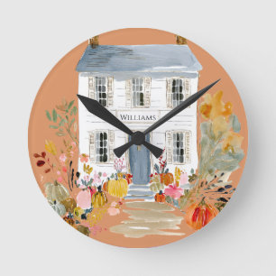 Boerderij Herfst Porch Monogram Ronde Klok