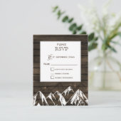 Boerderij hout Camping Rustieke Bergen Huwelijk rs RSVP Kaartje (Staand voorkant)