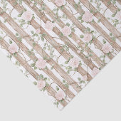 Boerderij Hout Roze Bloemen Land Verjaardag Tissuepapier (Detail)