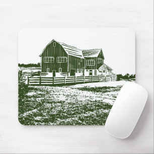 Boerderij huis in landschapsstijl houtsnijwerk muismat