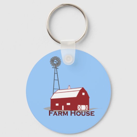 Boerderij-huiskamer groot sleutelhanger (Voorkant)