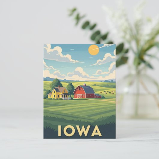 Boerderij in Iowa Reizen Briefkaart (Staand voorkant)