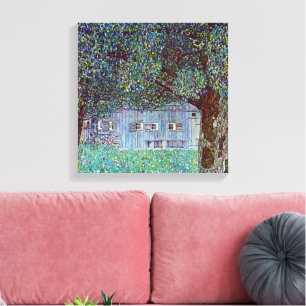 Boerderij in Opper-Oostenrijk door Gustav Klimt Canvas Afdruk
