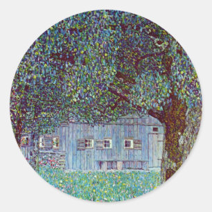 Boerderij in Opper-Oostenrijk door Gustav Klimt Ronde Sticker