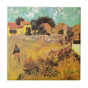 Boerderij in Provence door Vincent van Gogh Tegeltje
