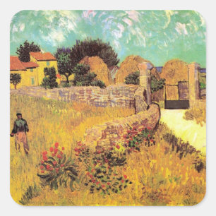 Boerderij in Provence door Vincent van Gogh Vierkante Sticker