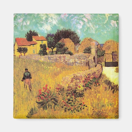 Boerderij in Provence van Vincent van Gogh Magneet (Voorkant)