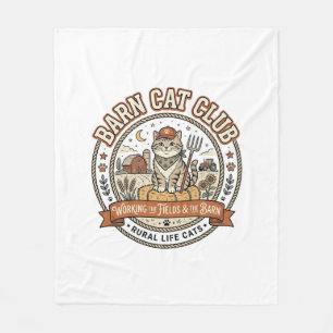 Boerderij Kat Club Kat Boer Boerderij Dier Mashup  Fleece Deken