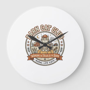 Boerderij Kat Club Kat Boer Boerderij Dier Mashup Grote Klok