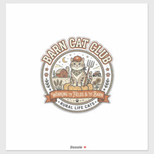 Boerderij Kat Club Kat Boer Boerderij Dier Mashup Sticker