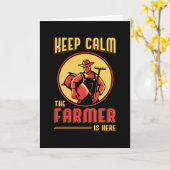 Boerderij Keep Calm Farmer Farming Tractor Grappig Kaart (Gele Bloem)