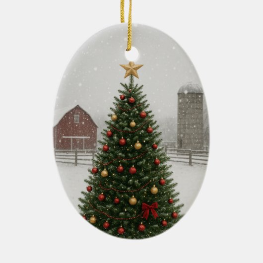 Boerderij Kerst Ornament (Achterkant)
