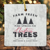 Boerderij kerstbomen kerstmis keramisch ornament