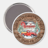 Boerderij kerstbomen, vers magneet (Voorkant / Achterkant)