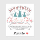 Boerderij kerstbomen, vers sticker (Vel)